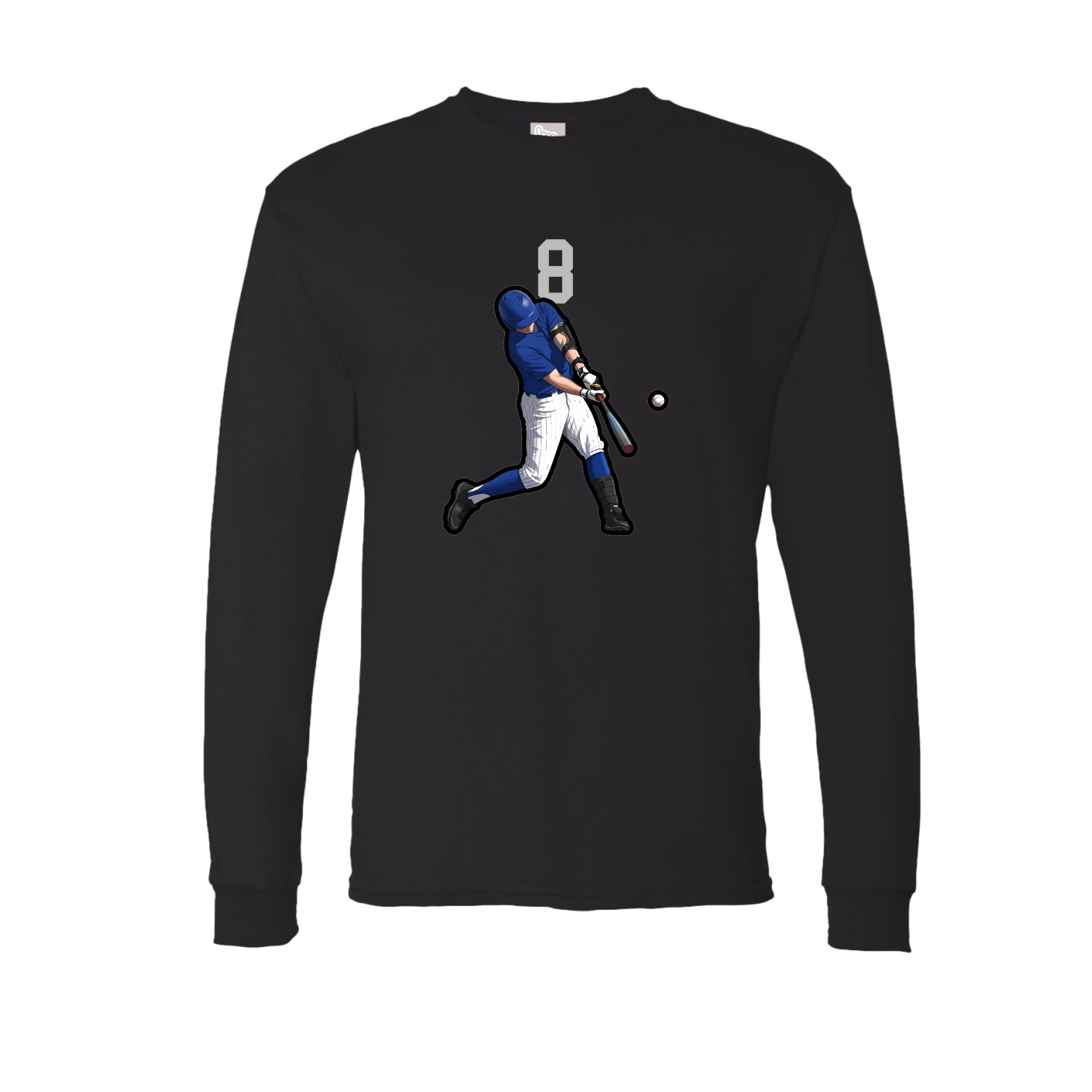 Long Sleeve Tee — Number Top in Black