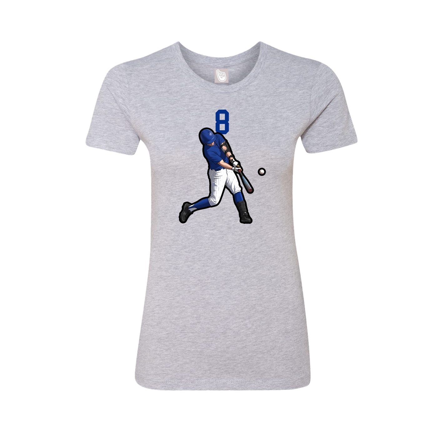 Fitted Women's Tee — Number Top in Grey
