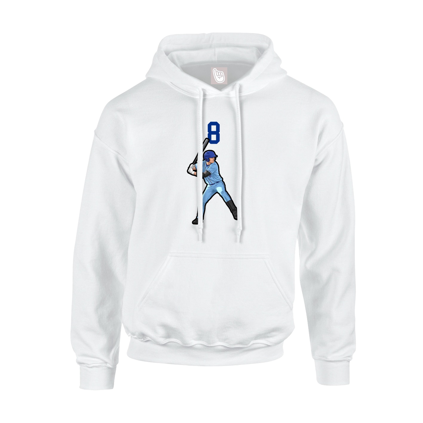 Youth Hoodie — Number Top in White