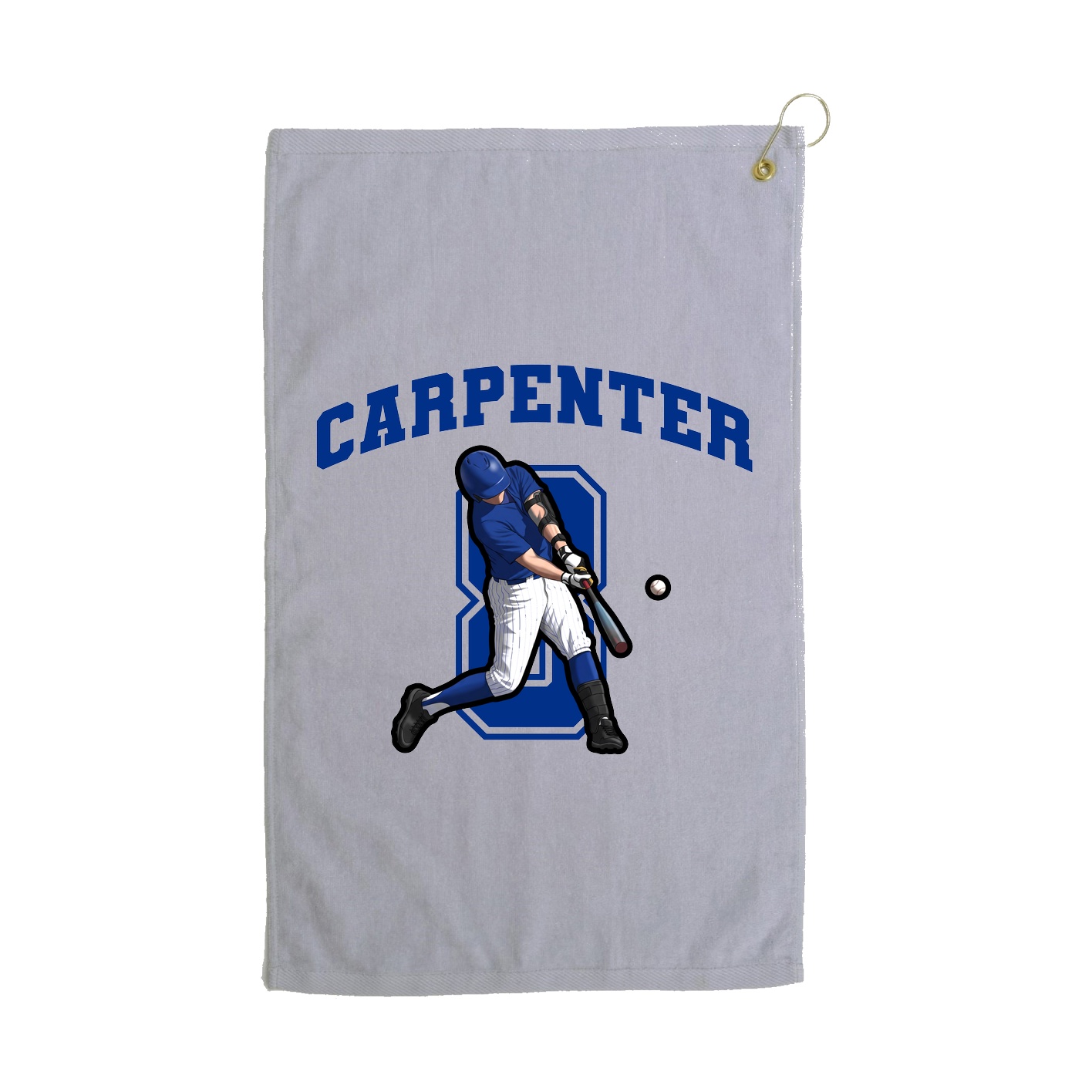 Golf Towel — Number in Grey