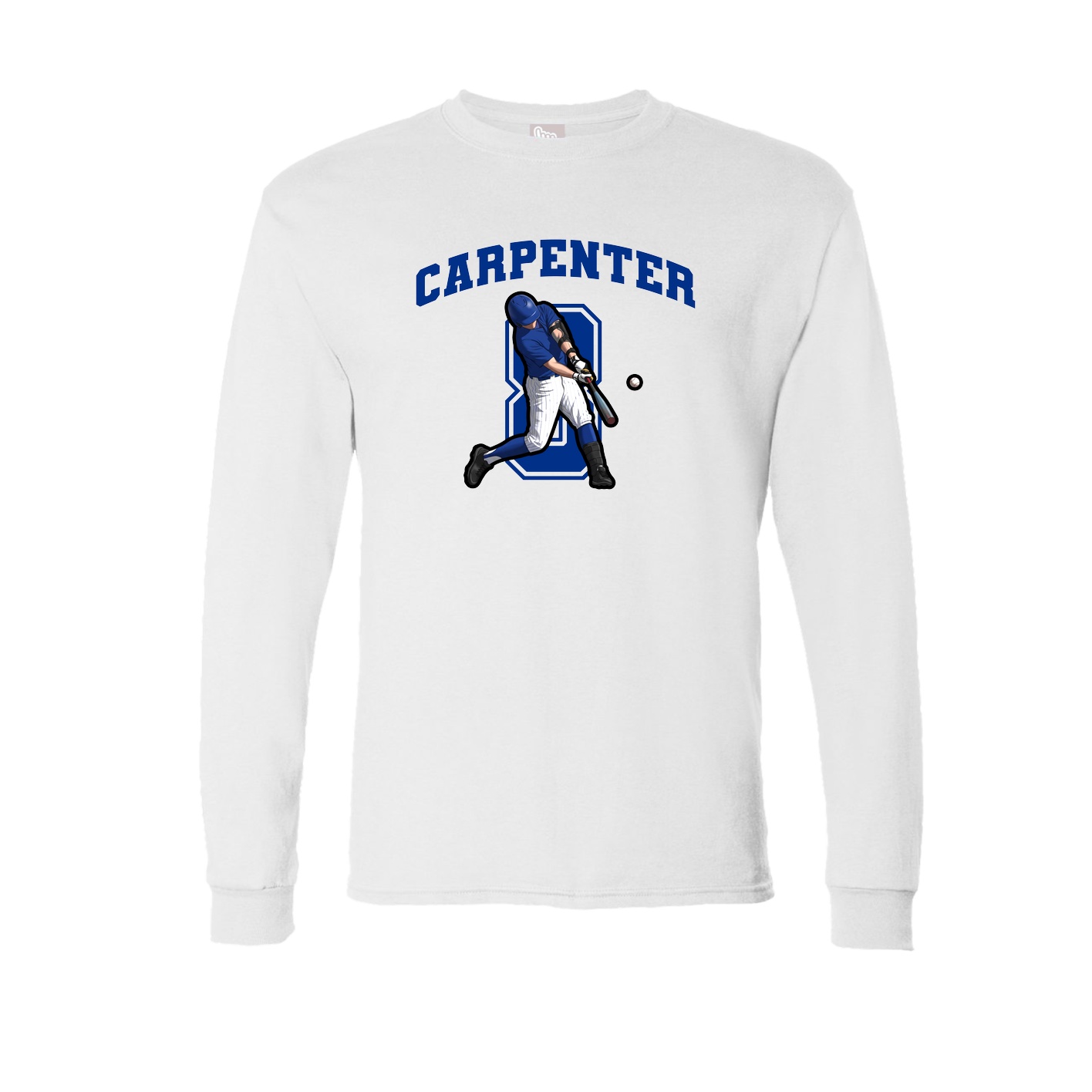 Long Sleeve Tee — Number in White