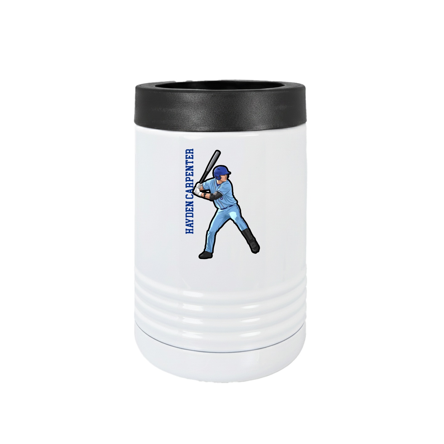 Beverage Holder — Name Vertical in White