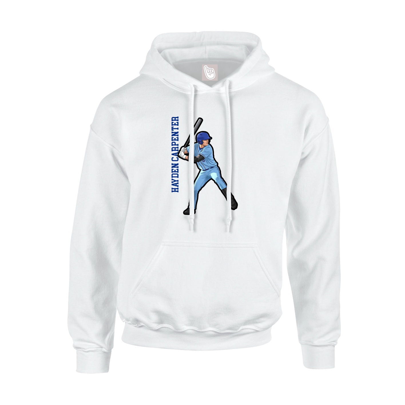 Hoodie — Name Vertical in White