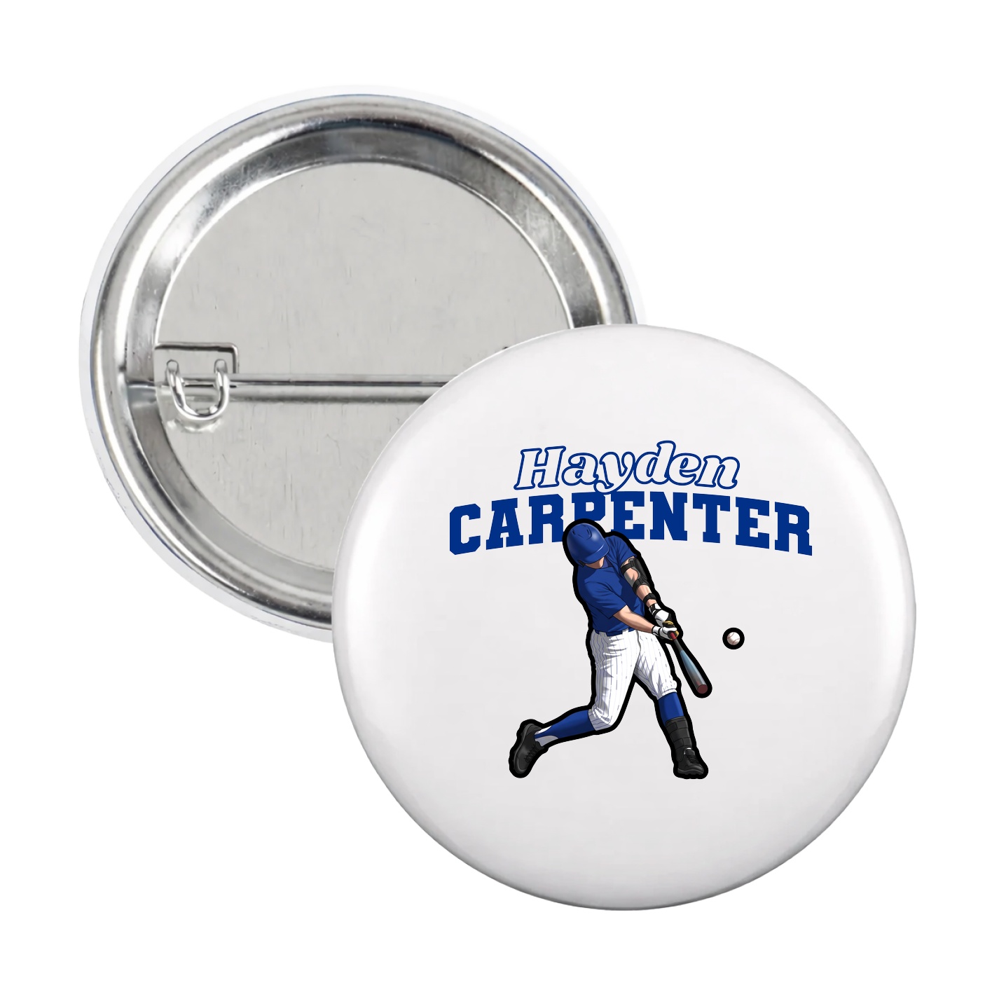 Game Day Button — Name Arch in White