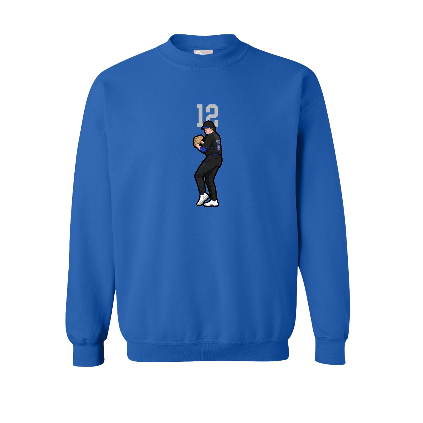 Fleece Crew — Number Top in Royal