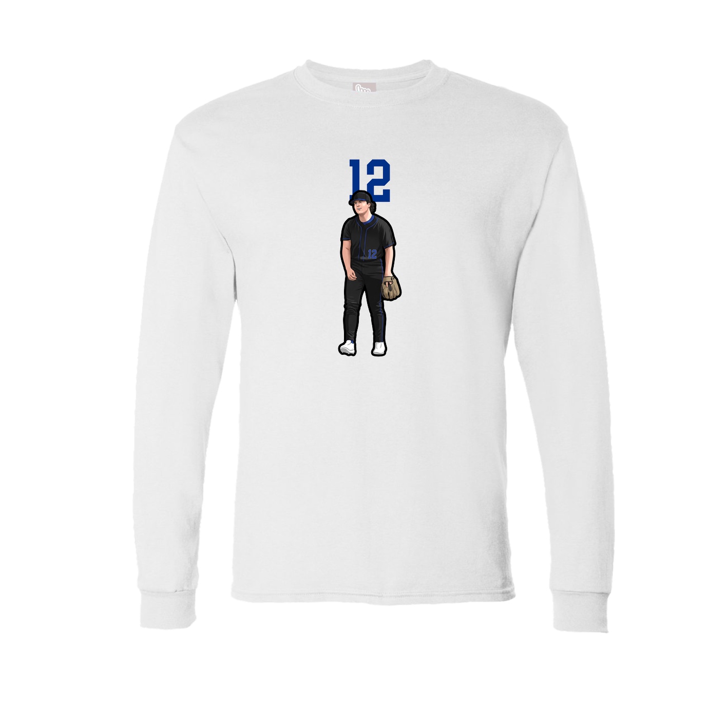 Long Sleeve Tee — Number Top in White