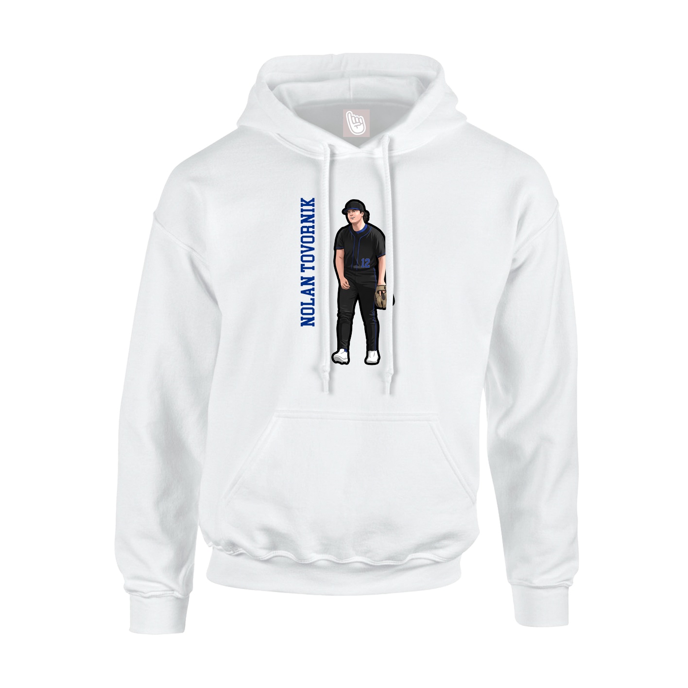 Hoodie — Name Vertical in White