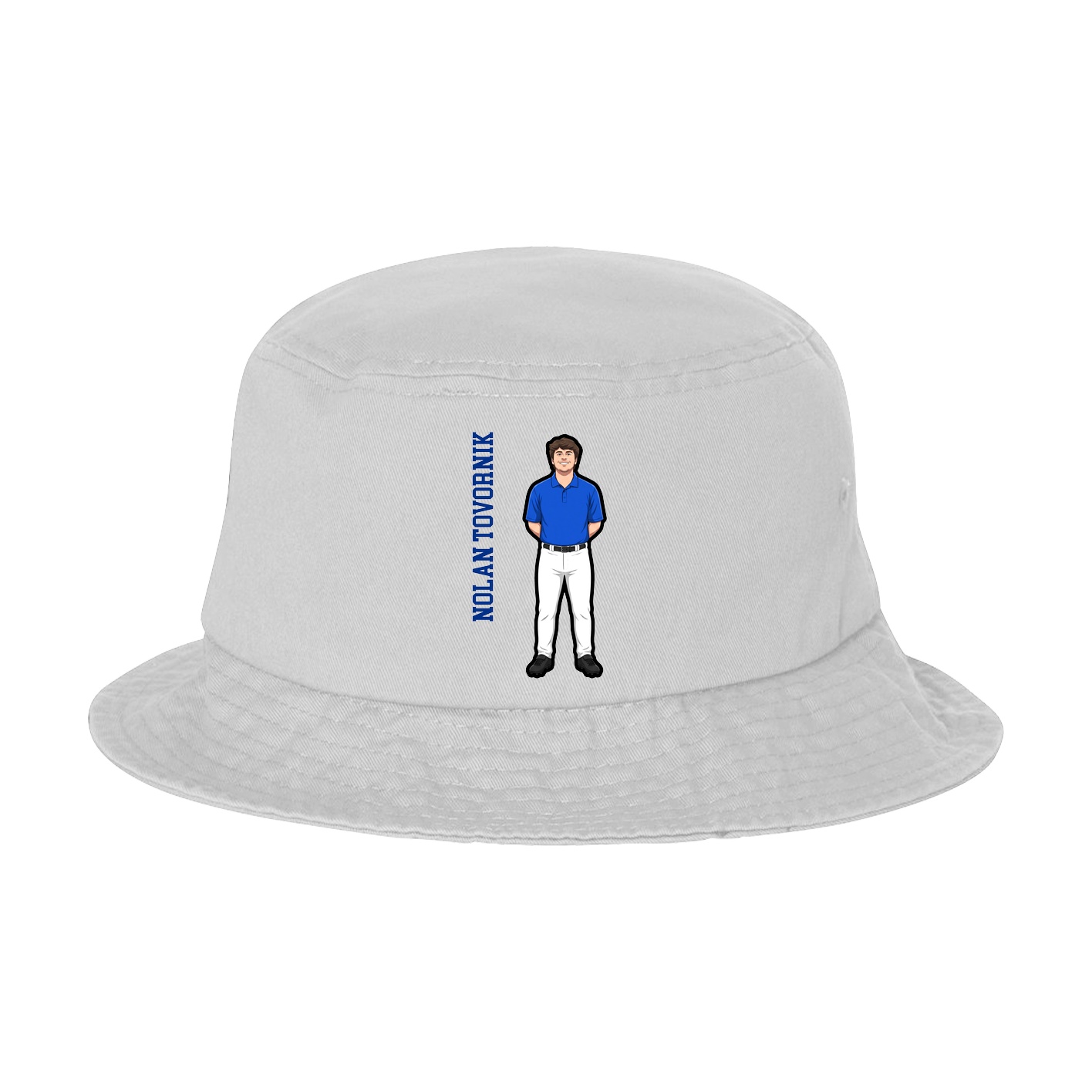 Bucket Cap — Name Vertical in White