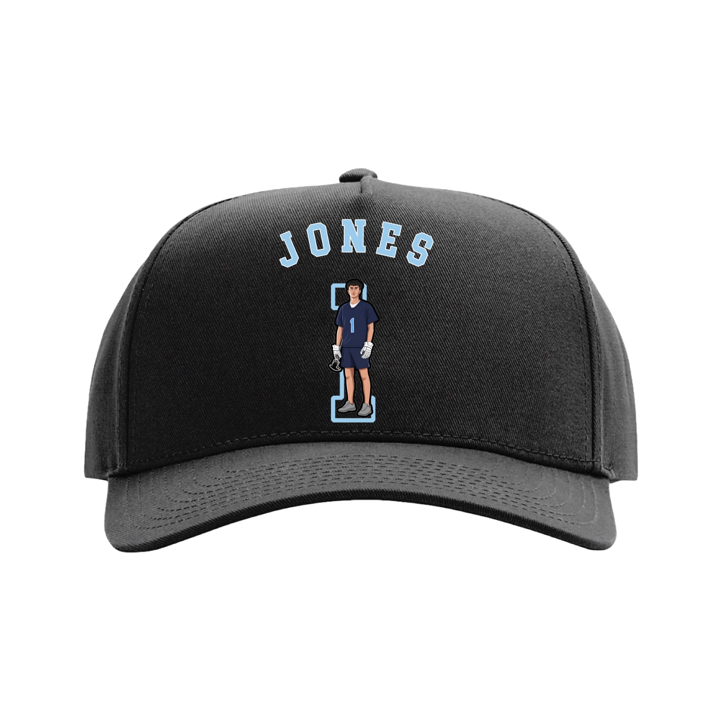Full Fabric Five-Panel Champ Cap — Shirsey Arch in Black