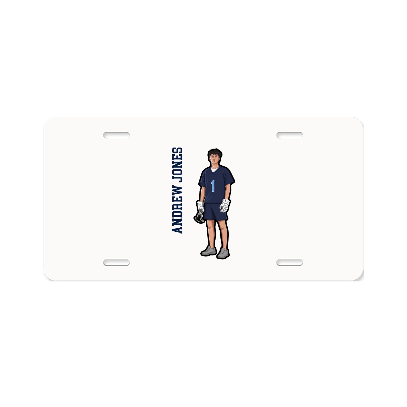 License Plate — Name Vertical in Classic