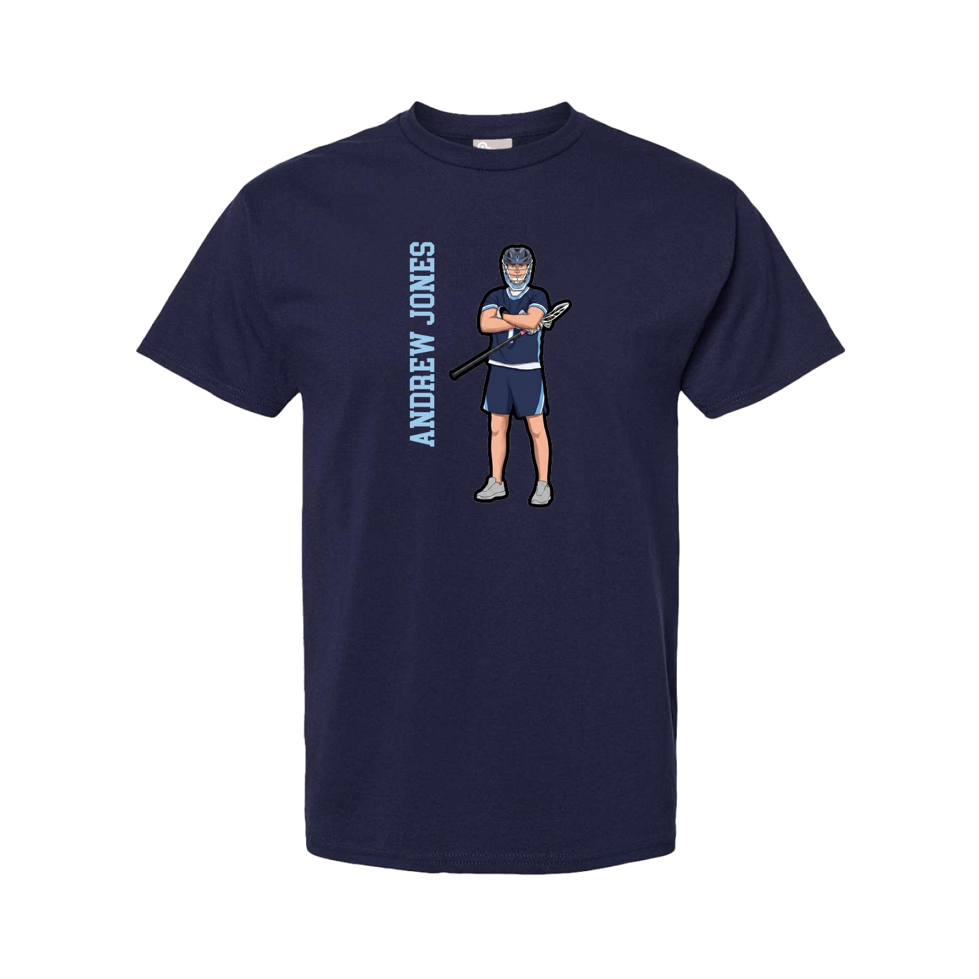 Youth Tee — Name Vertical in Navy