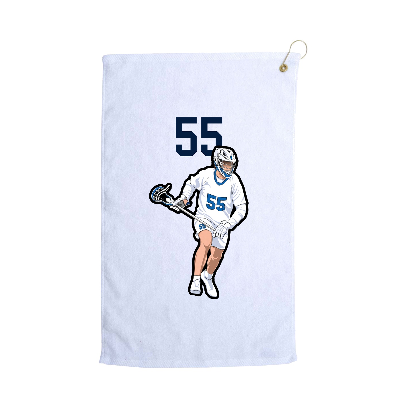 Golf Towel — Number Top in White
