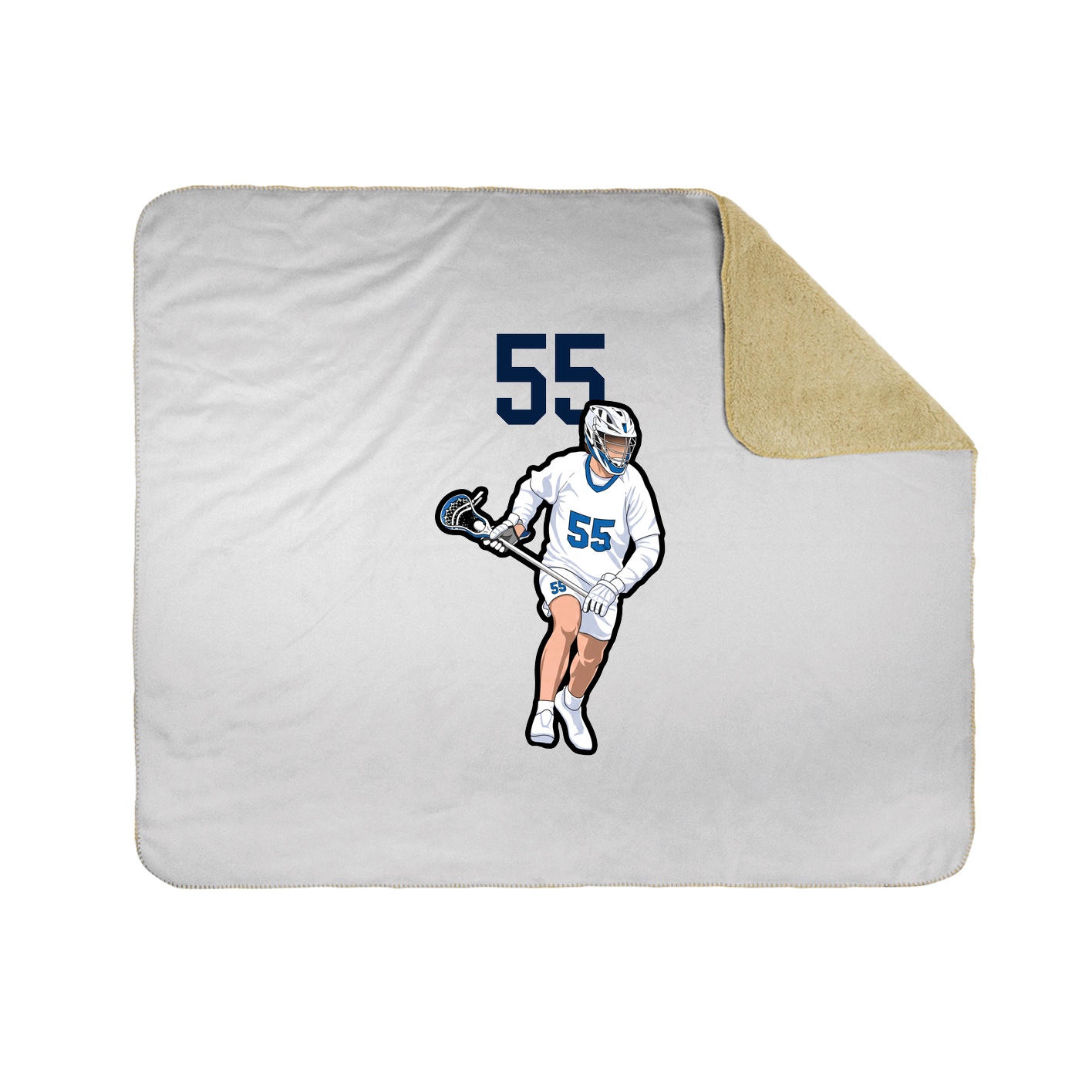 Throw Blanket — Number Top in White