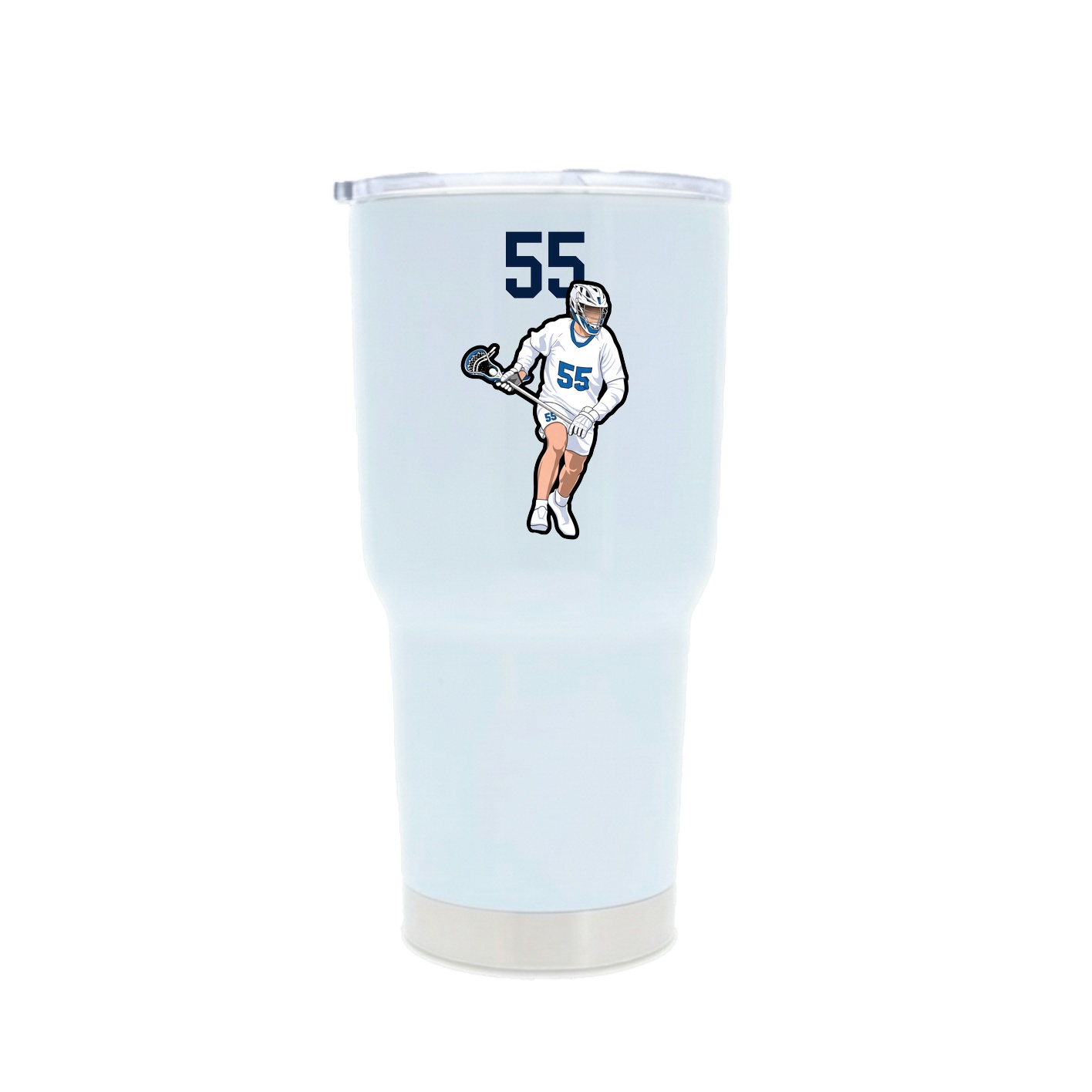 30oz Stainless Steel Tumbler — Number Top in White
