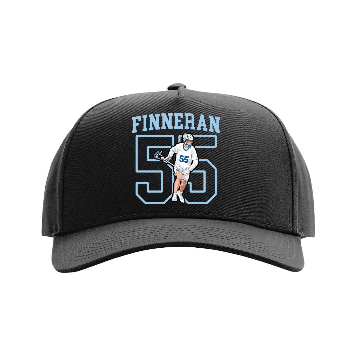 Full Fabric Five-Panel Champ Cap — Shirsey in Black
