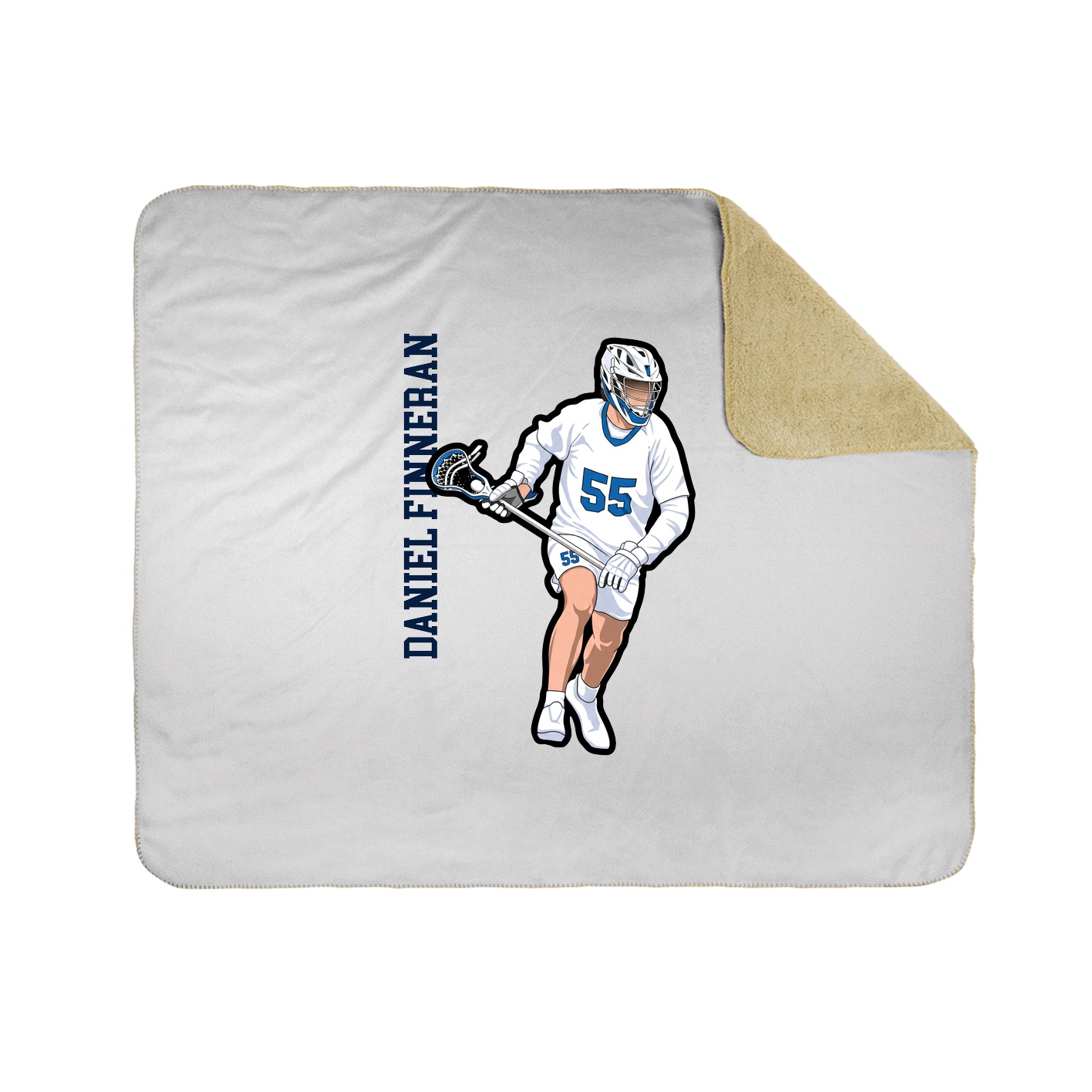 Throw Blanket — Name Vertical in White