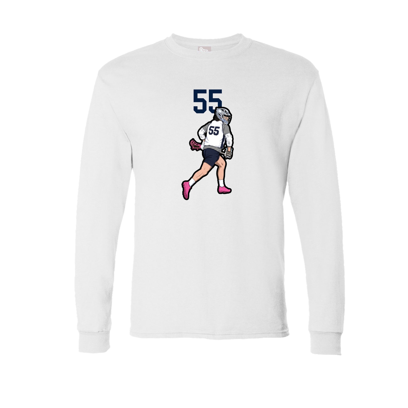 Long Sleeve Tee — Number Top in White