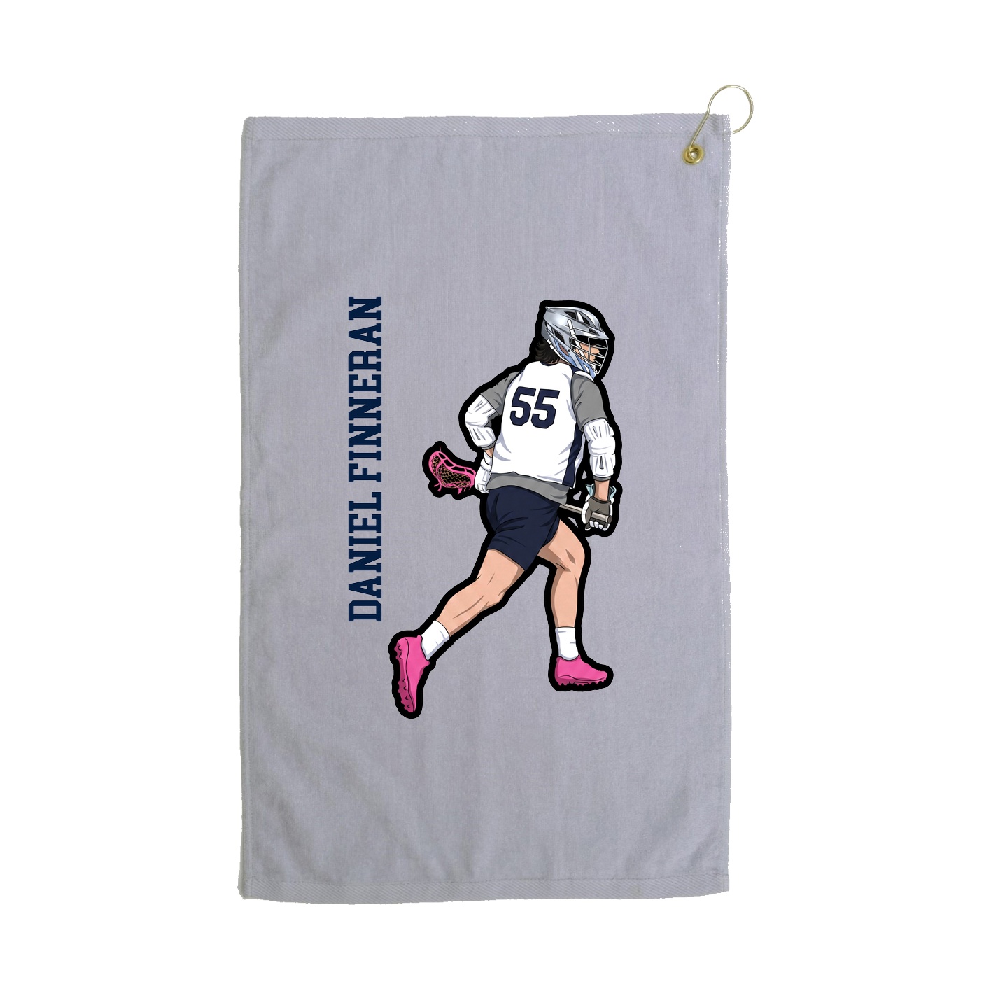 Golf Towel — Name Vertical in Grey