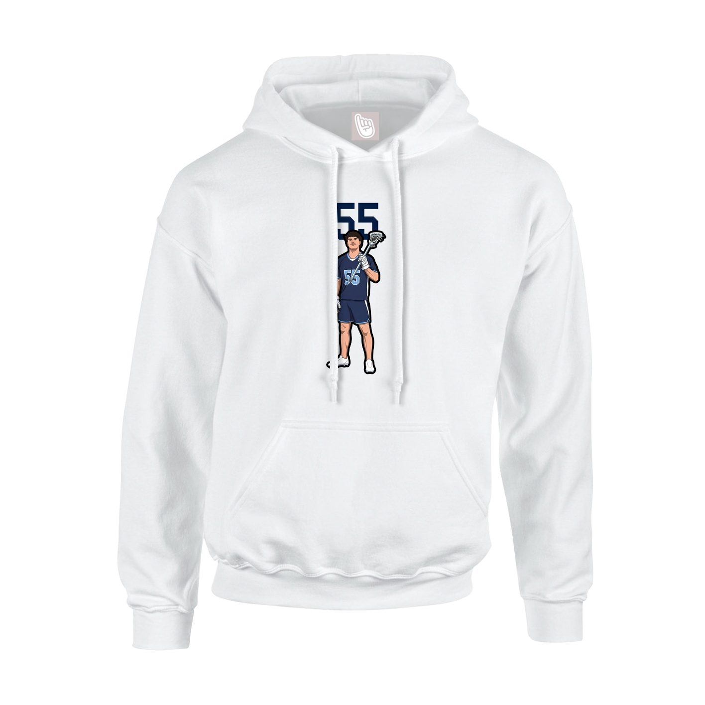 Youth Hoodie — Number Top in White