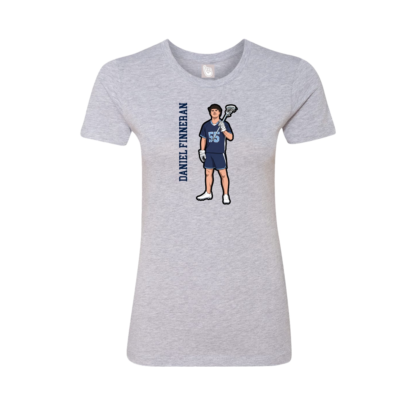 Womens Tee — Name Vertical in Grey