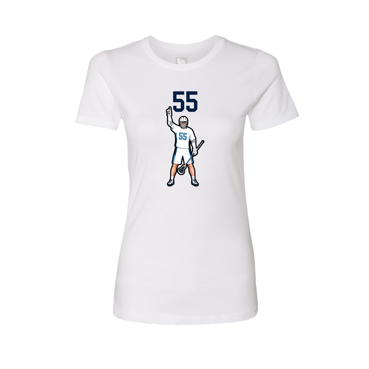Fitted Women's Tee — Number Top in White
