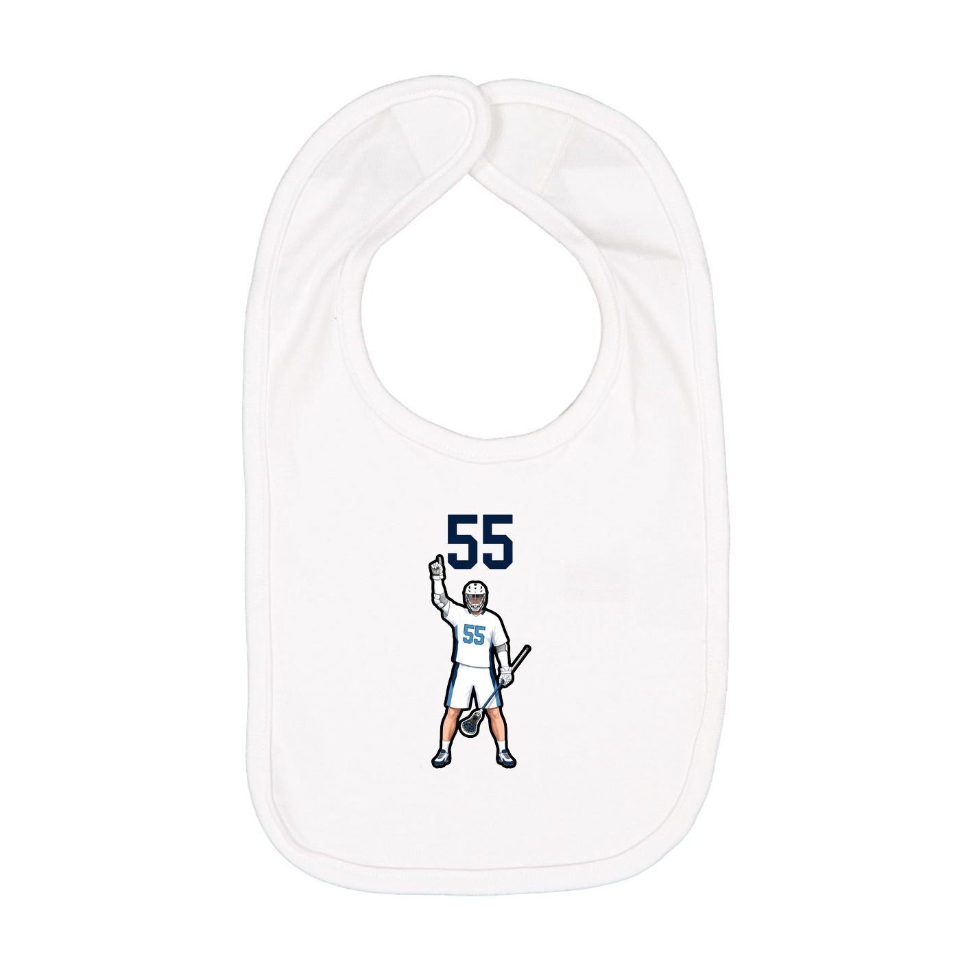 Infant Bib — Number Top in White