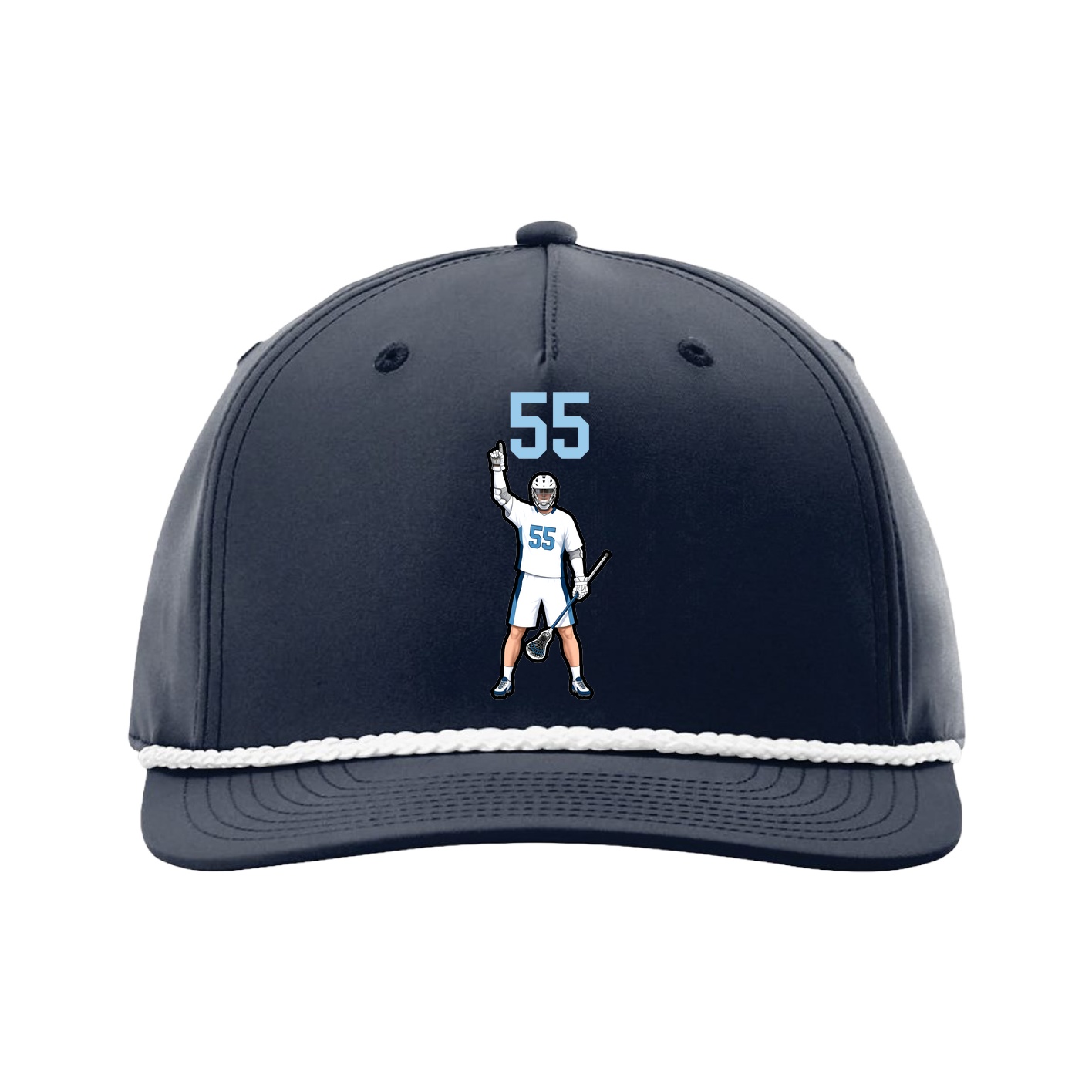 Five-Panel Classic Rope Cap — Number Top in Navy