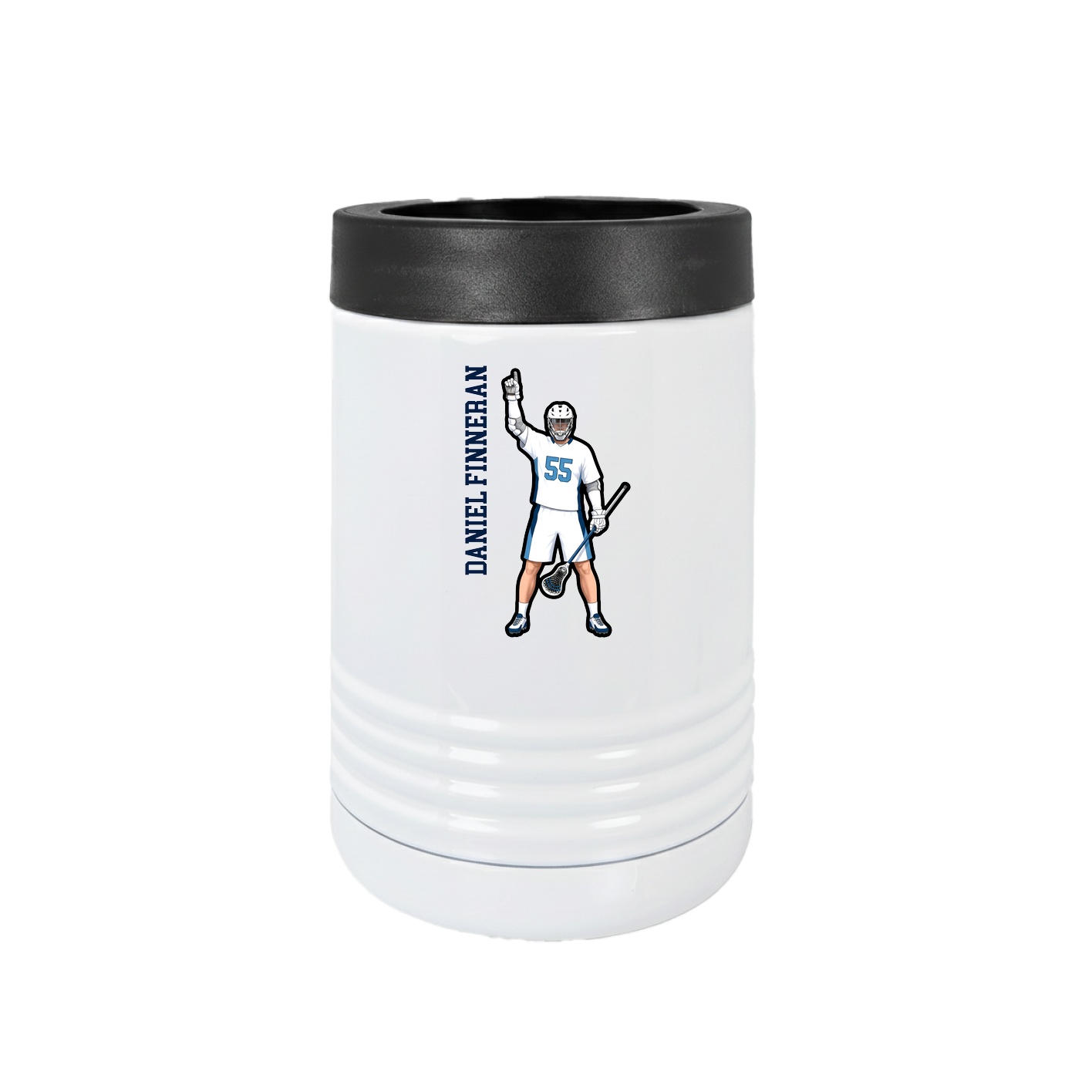 Beverage Holder — Name Vertical in White