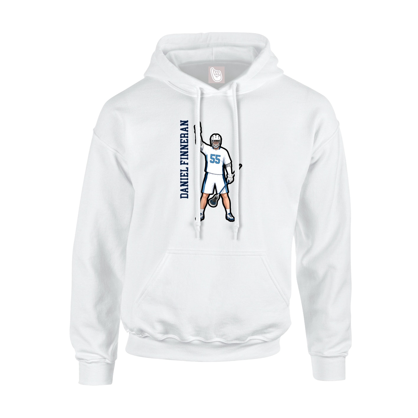 Youth Hoodie — Name Vertical in White