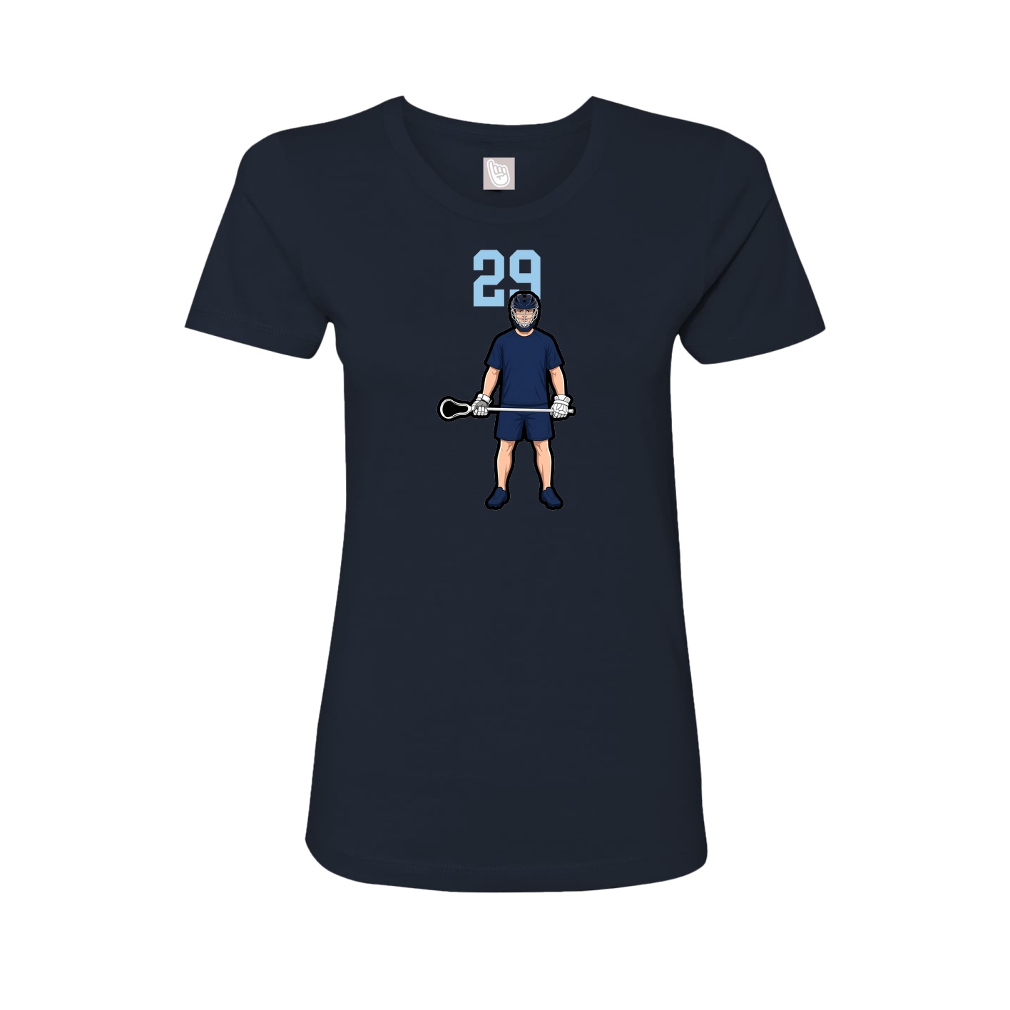 Fitted Women's Tee — Number Top in Navy