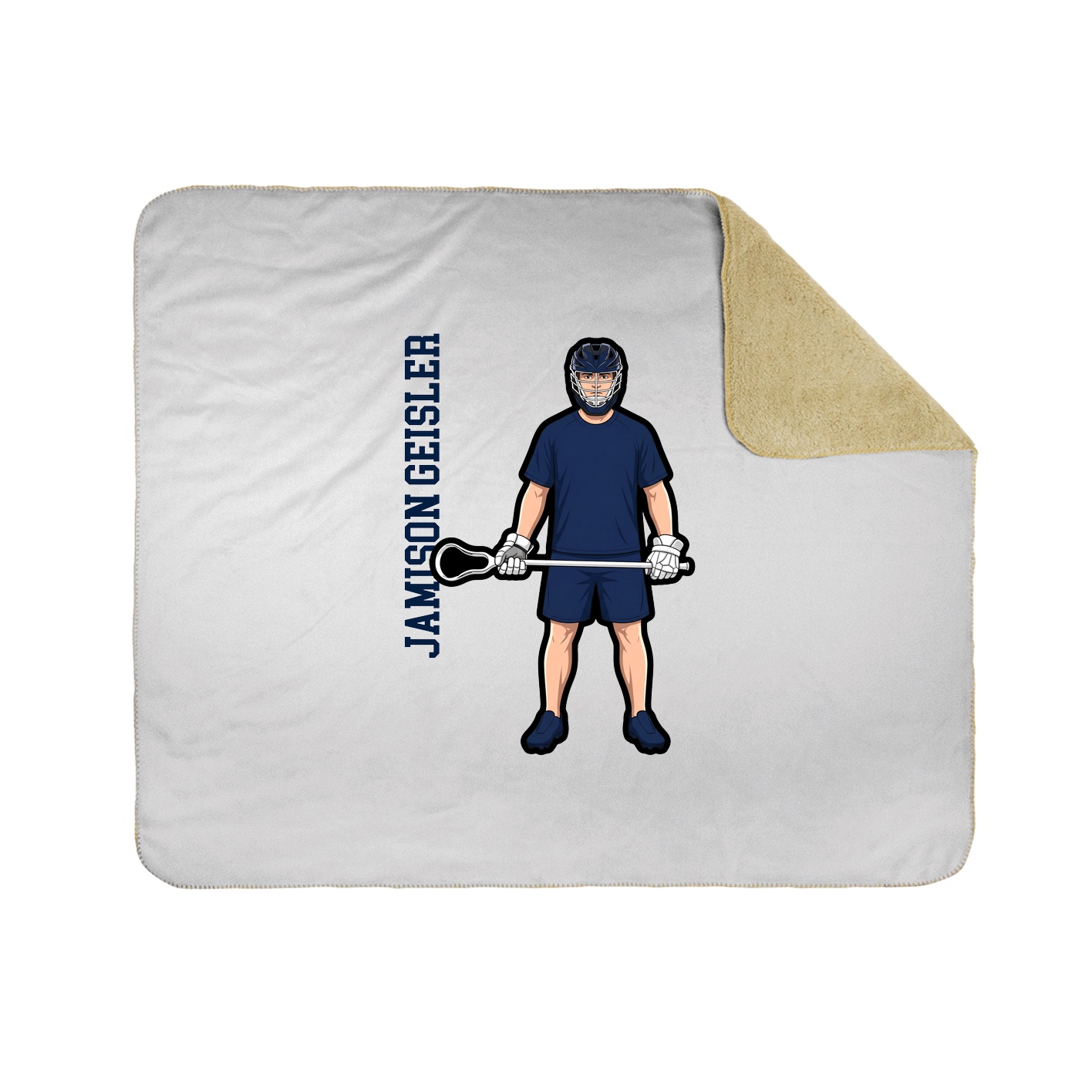 Throw Blanket — Name Vertical in White
