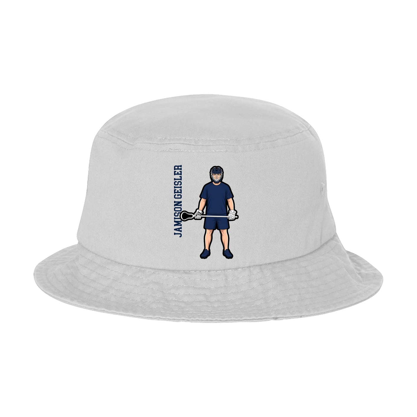 Bucket Cap — Name Vertical in White