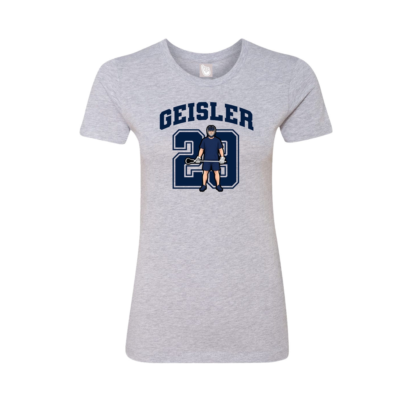 Fitted Women's Tee — Number in Grey