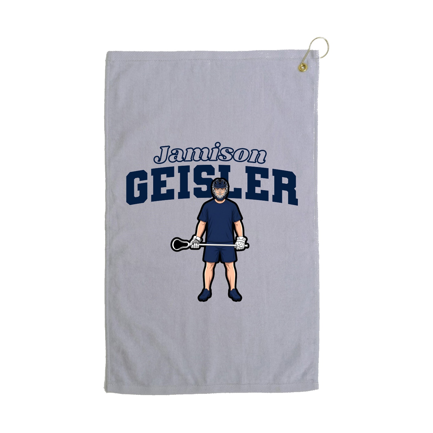 Golf Towel — Name Arch in Grey
