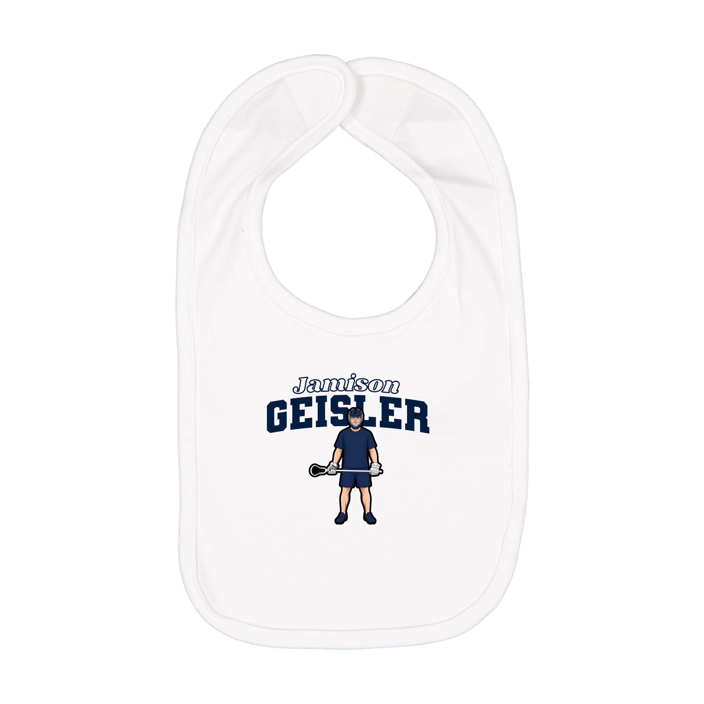 Infant Bib — Name Arch in White