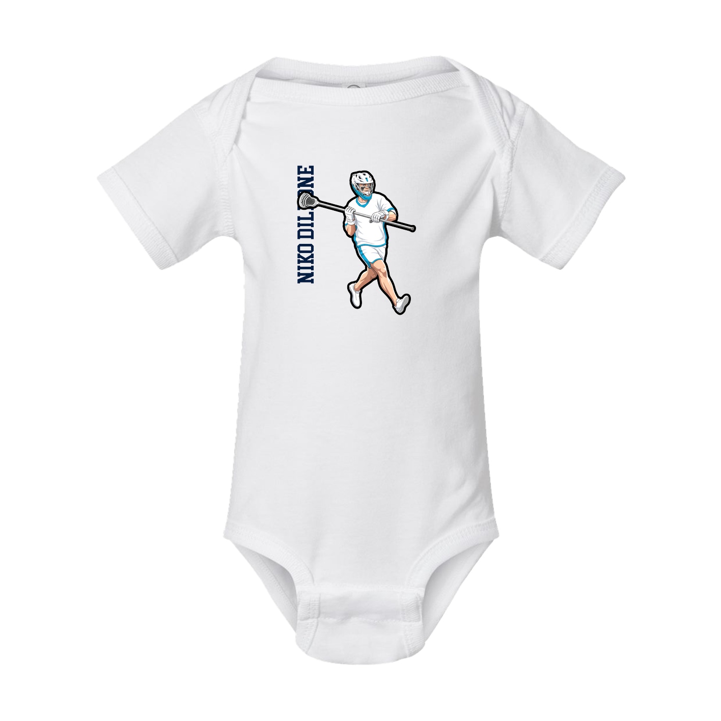 Baby Onesie — Name Vertical in White
