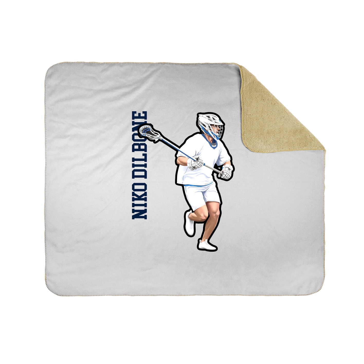 Throw Blanket — Name Vertical in White
