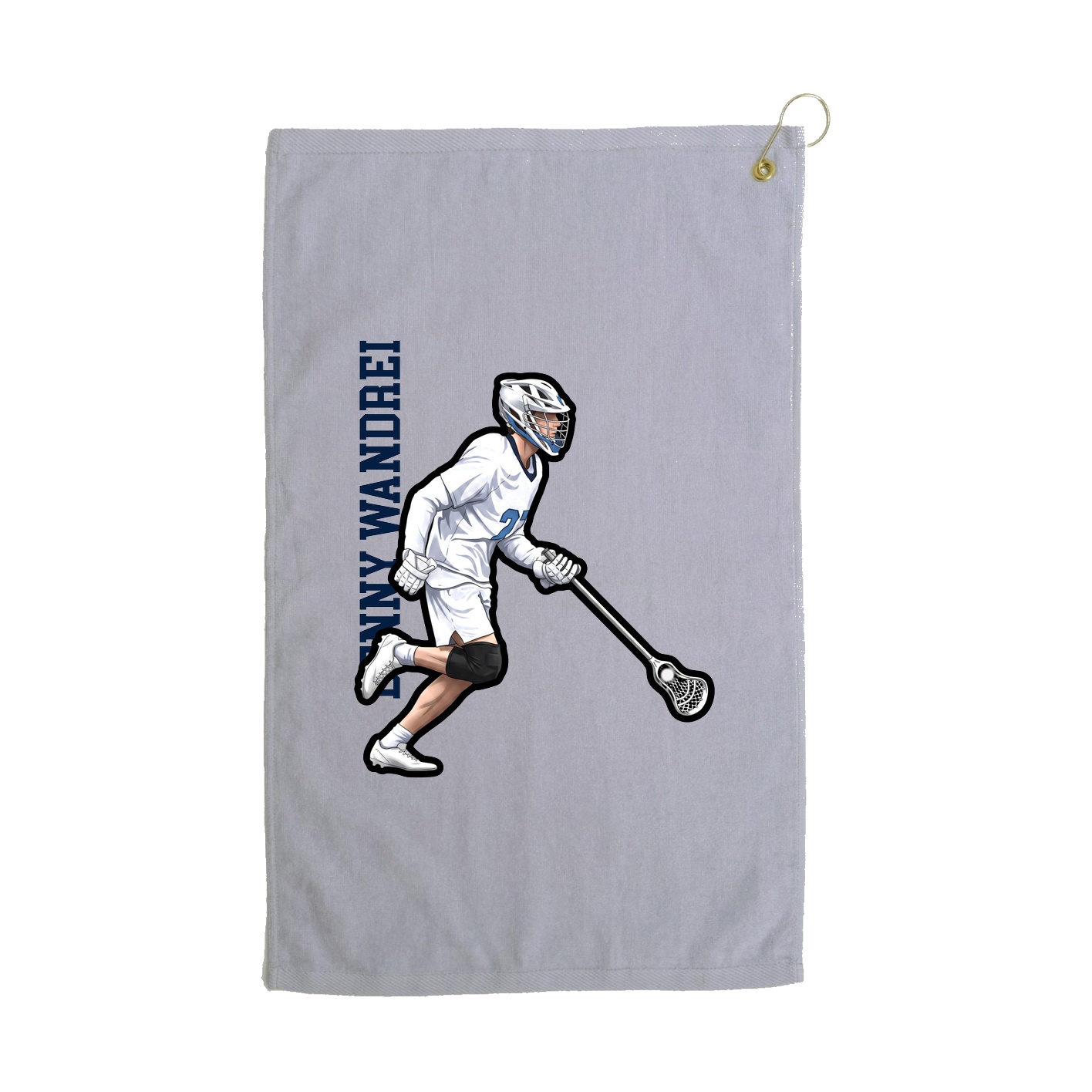 Golf Towel — Name Vertical in Grey