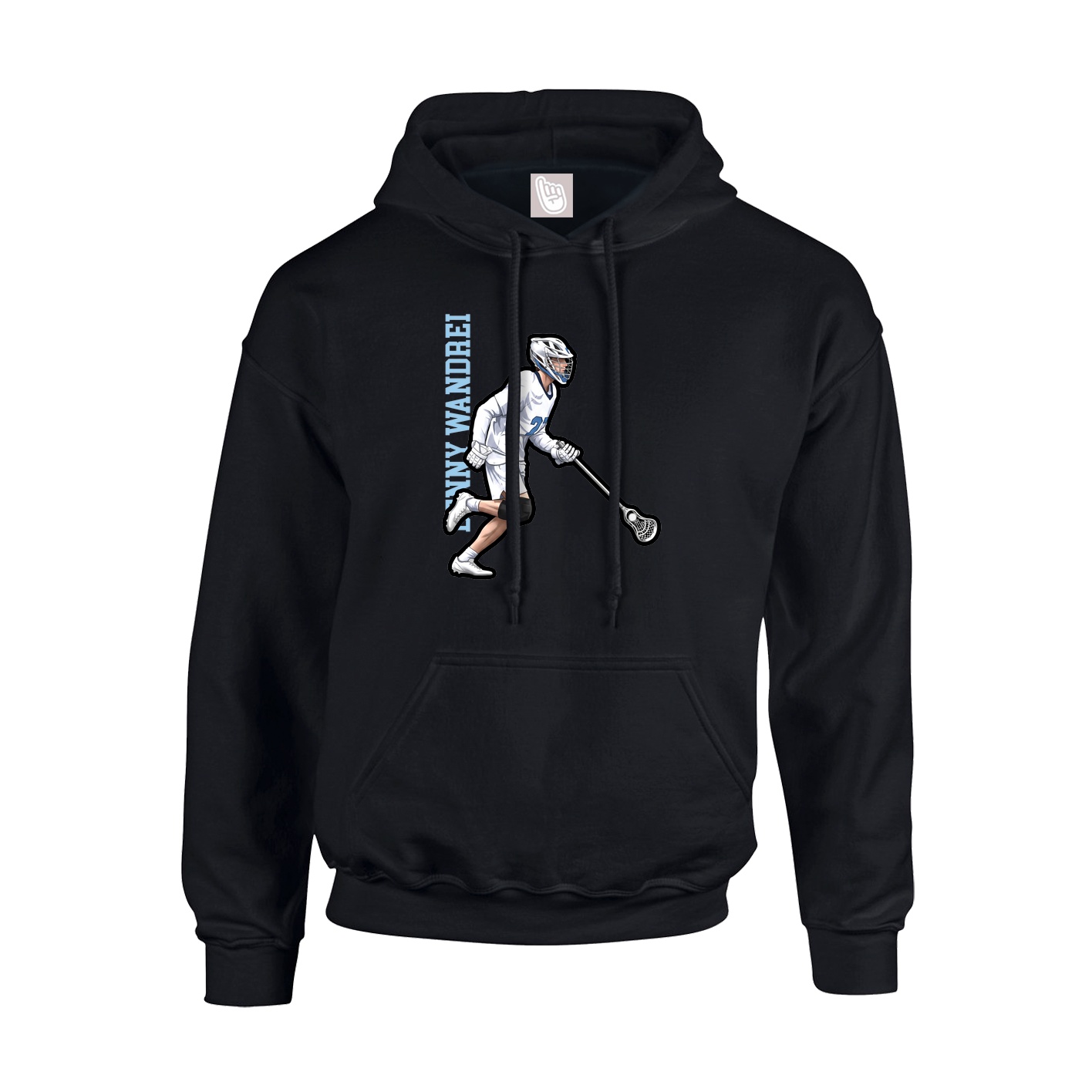 Youth Hoodie — Name Vertical in Black