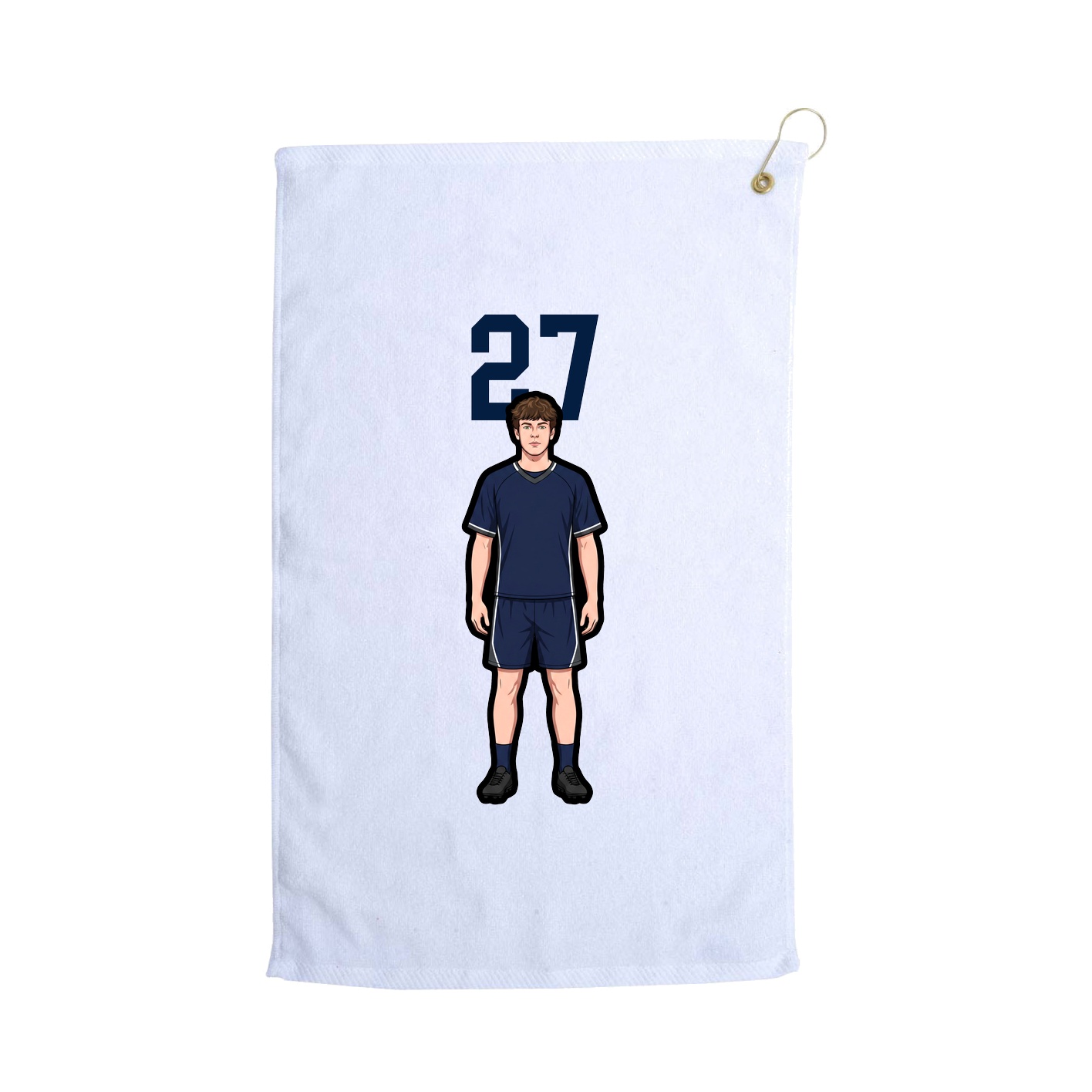 Golf Towel — Number Top in White