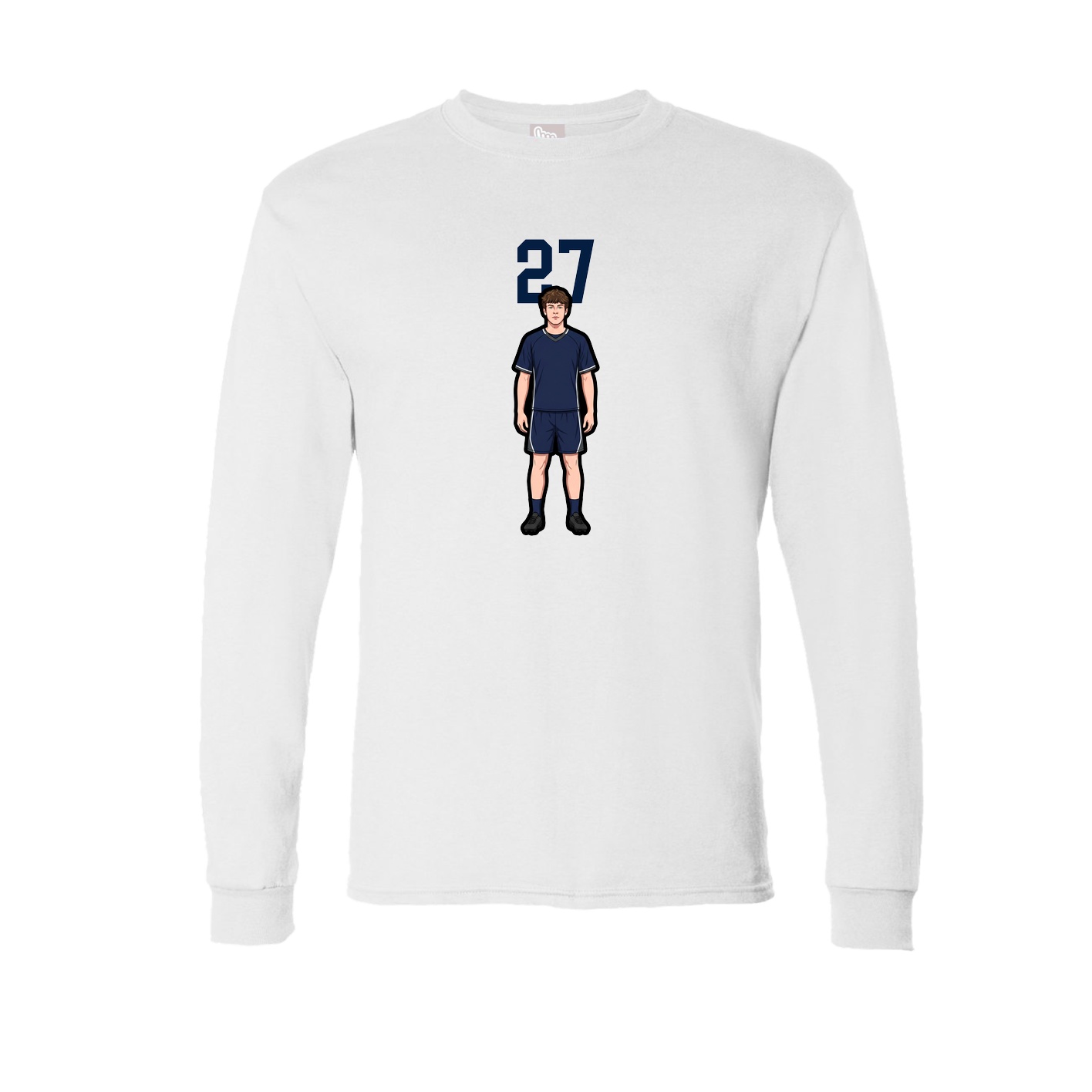 Long Sleeve Tee — Number Top in White