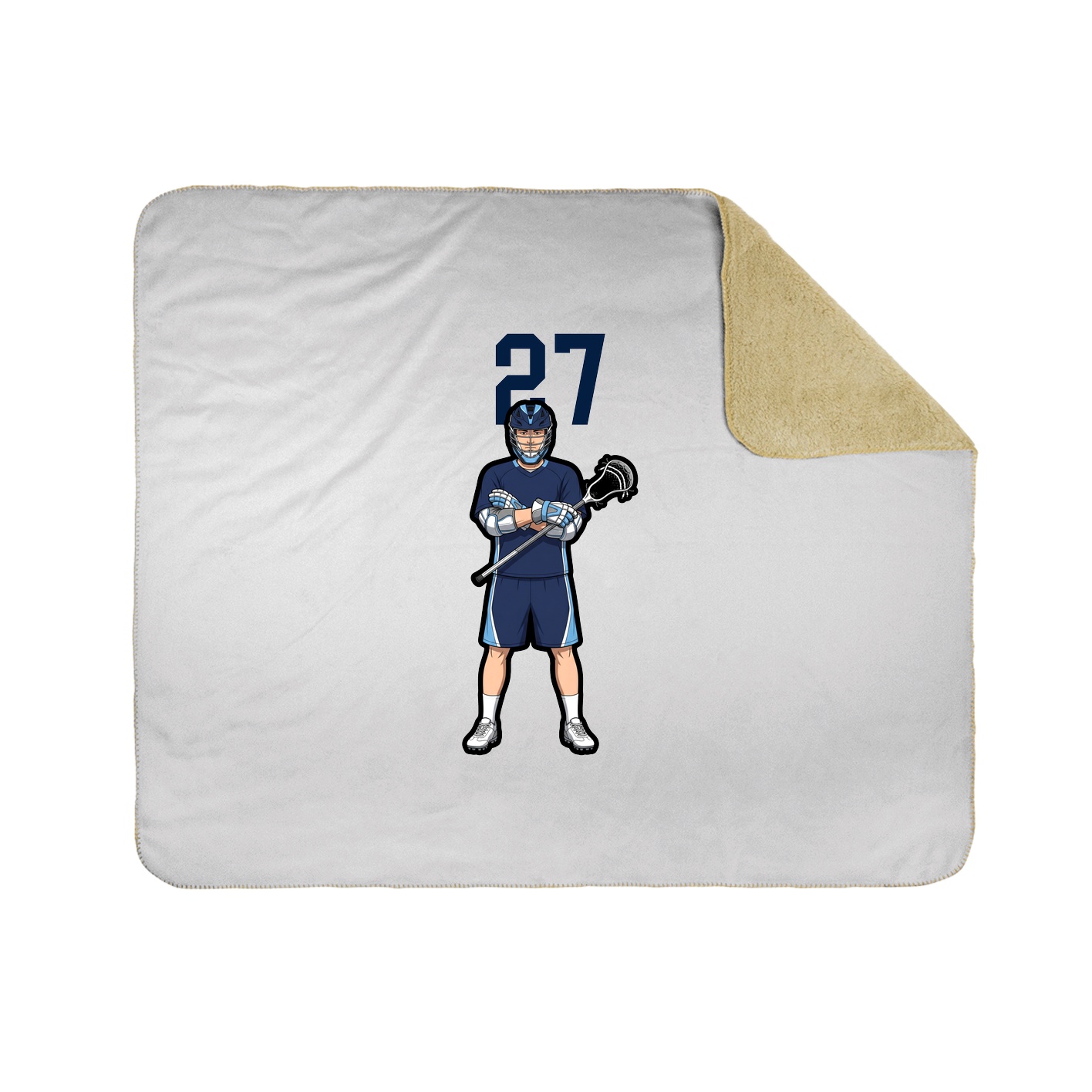 Throw Blanket — Number Top in White