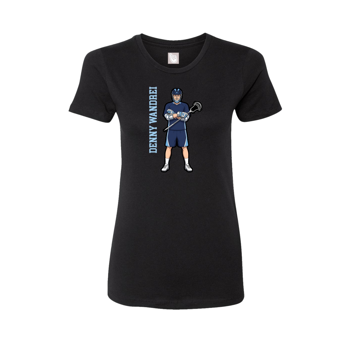 Womens Tee — Name Vertical in Black