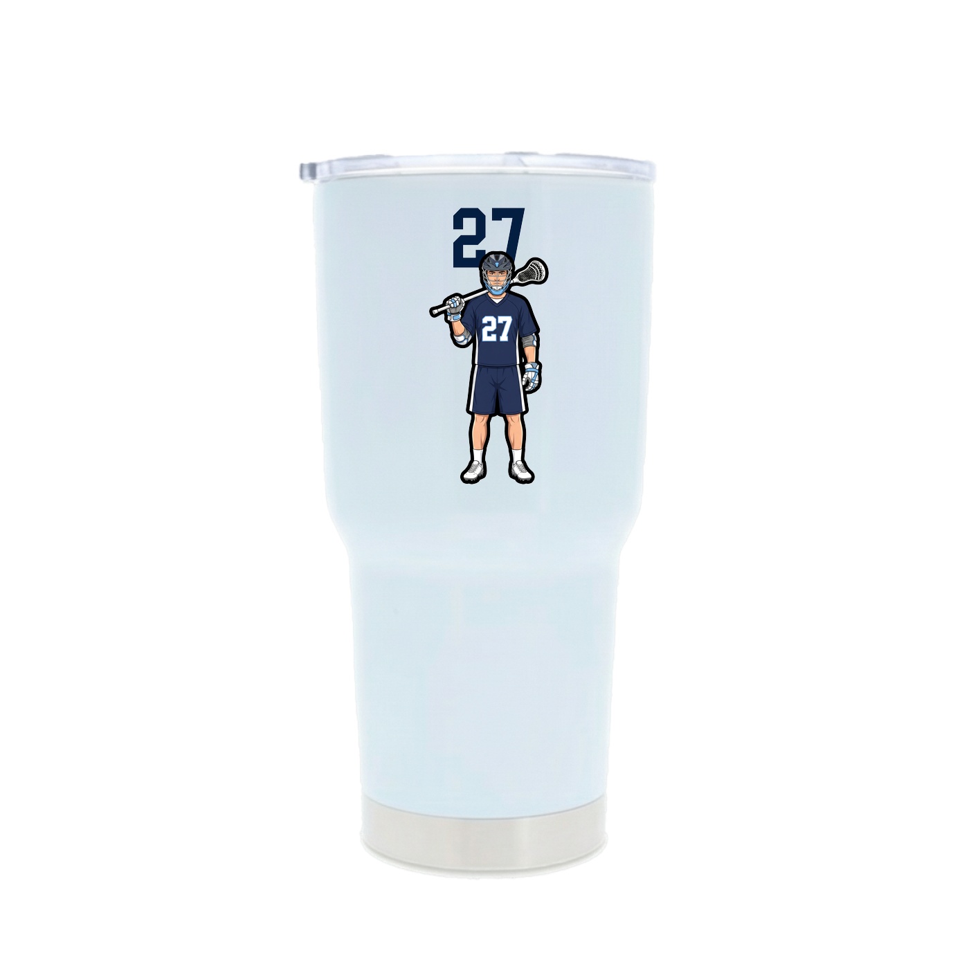 30oz Stainless Steel Tumbler — Number Top in White