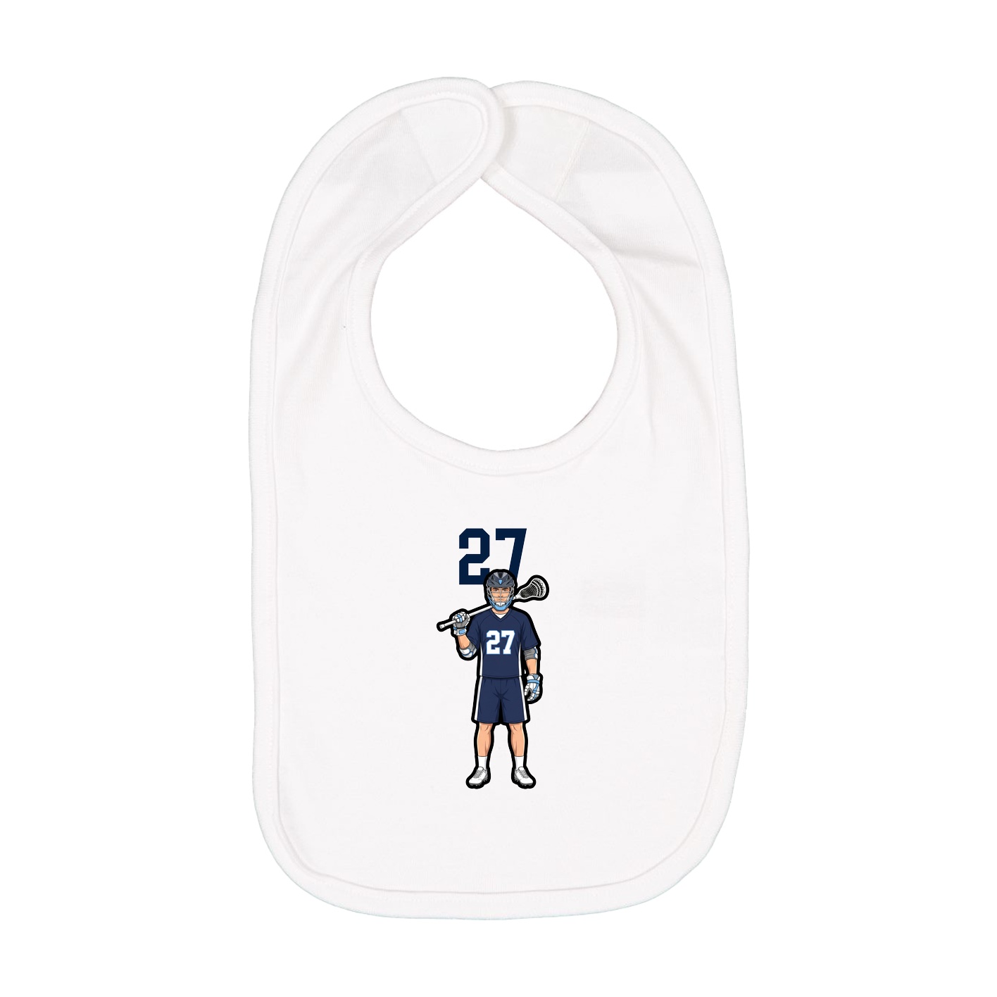 Infant Bib — Number Top in White