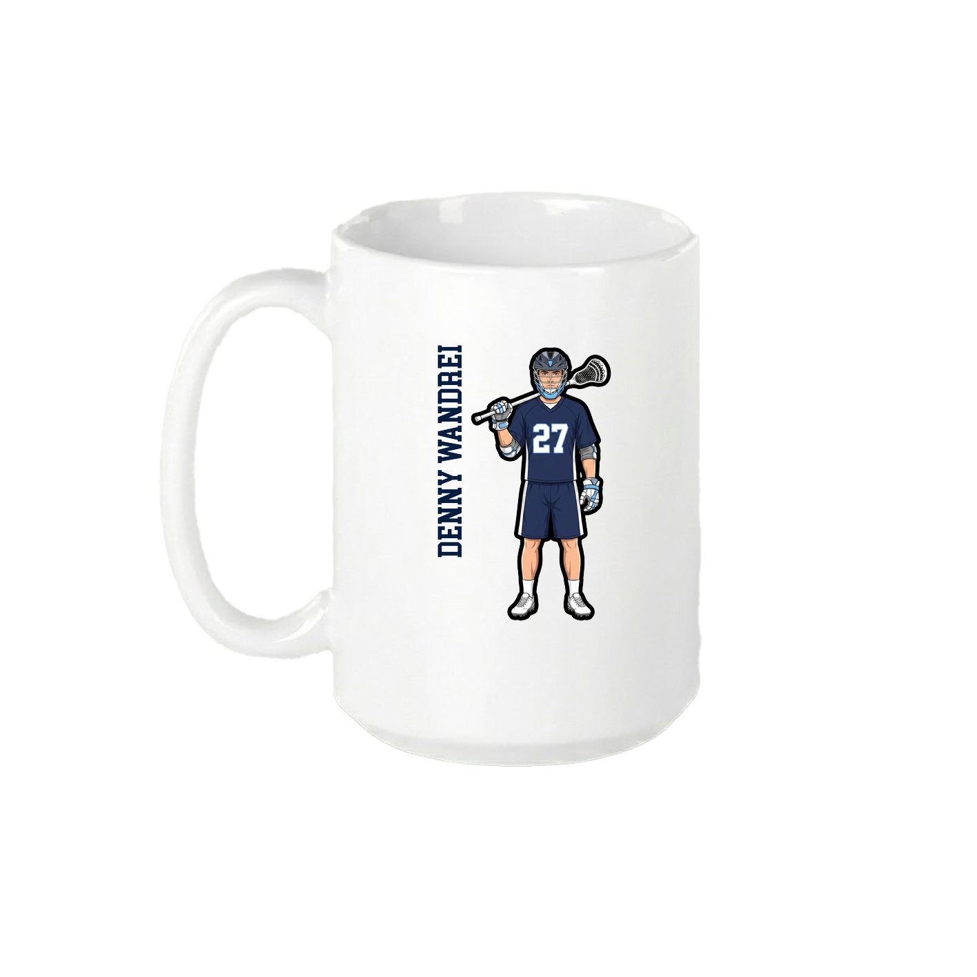 15oz Coffee Mug — Name Vertical in White