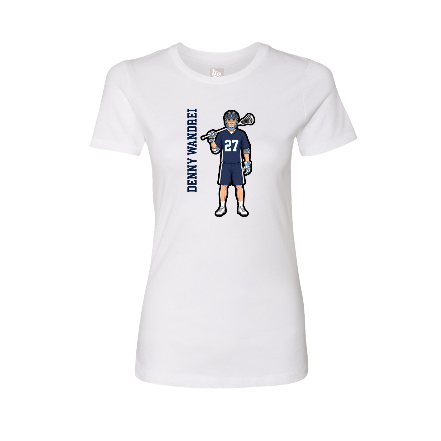 Womens Tee — Name Vertical in White