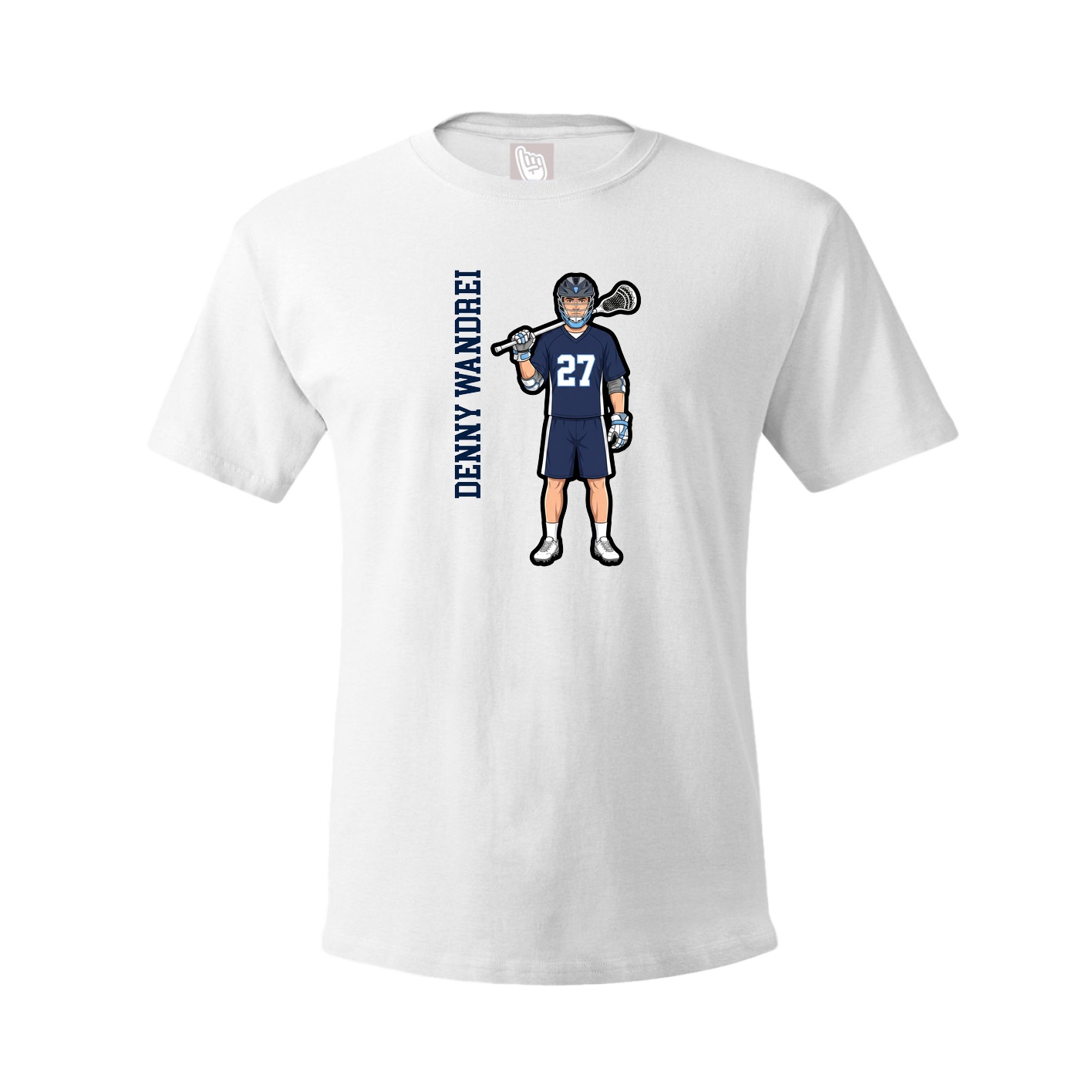 Youth Tee — Name Vertical in White