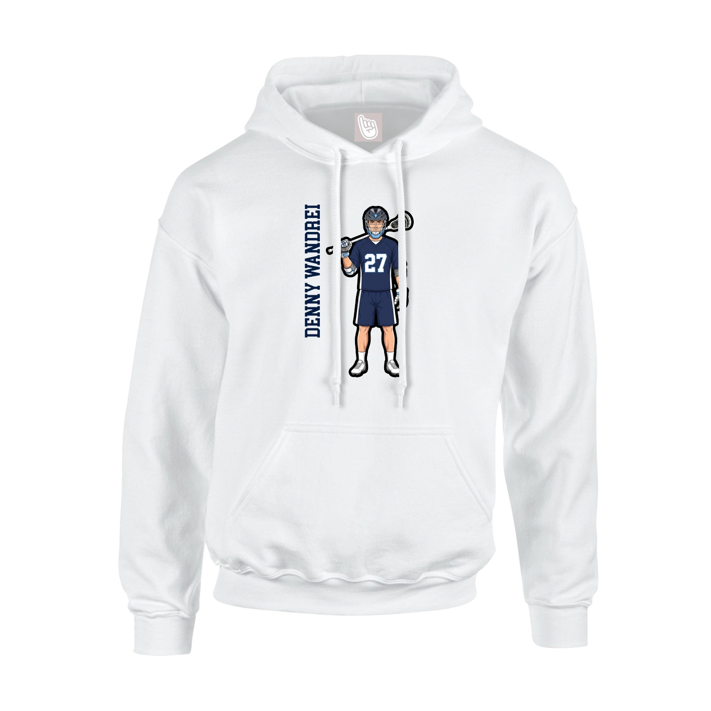 Hoodie — Name Vertical in White