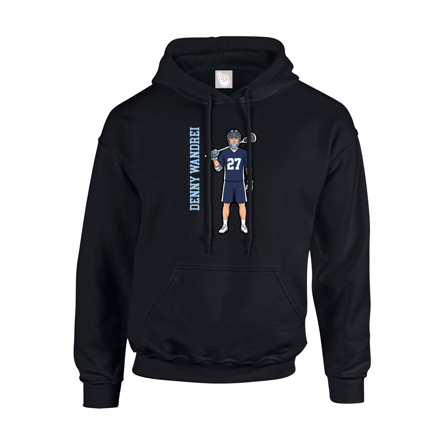 Youth Hoodie — Name Vertical in Black
